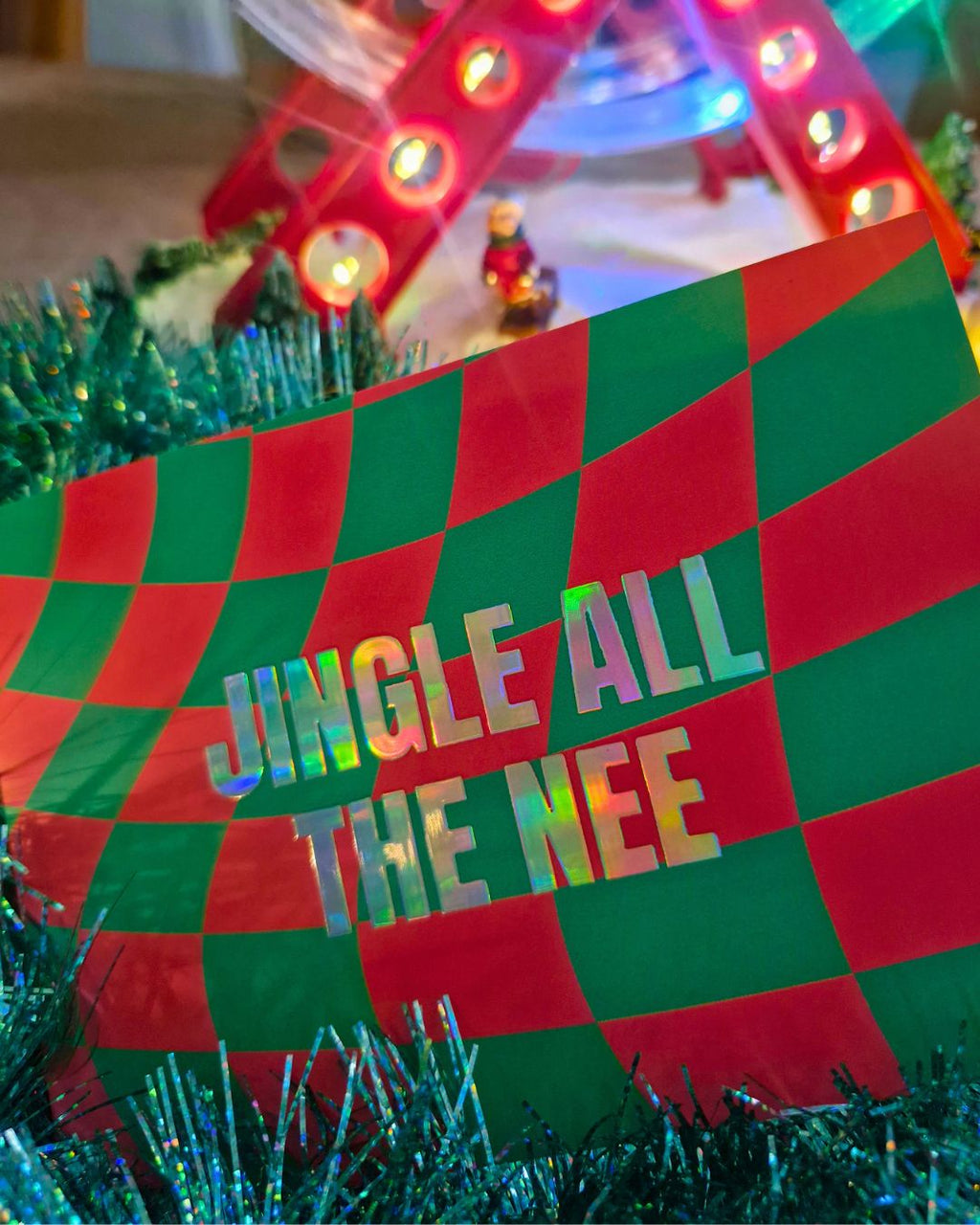 Glitterige kerst/niet-kerstkaartenset – Wie dit leest is enig