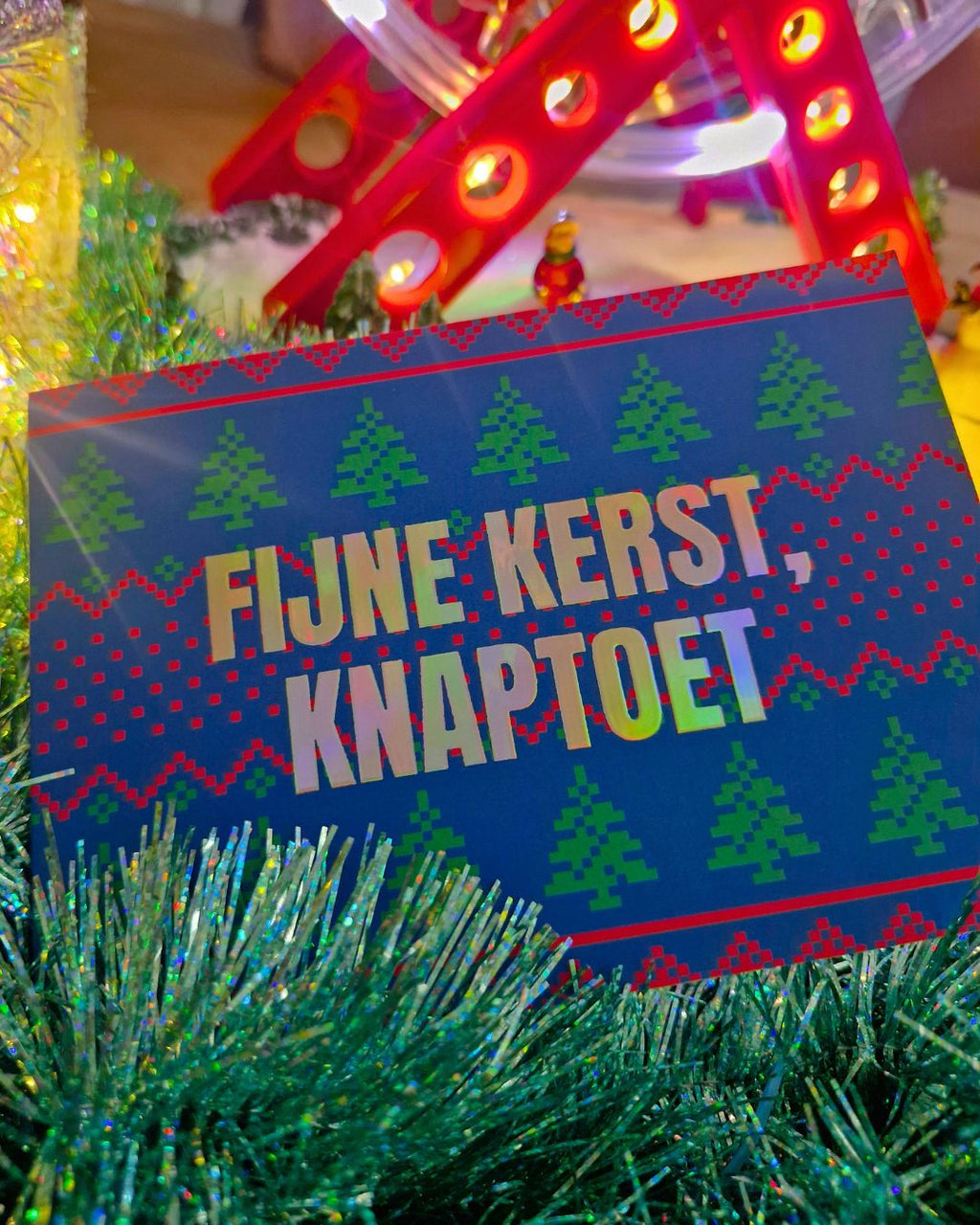 Glitterige kerst/niet-kerstkaartenset – Wie dit leest is enig