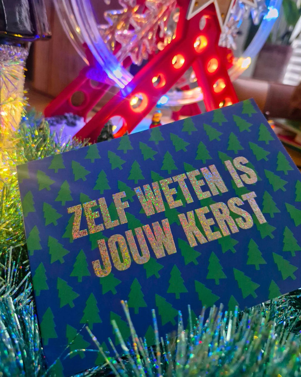 Keerst Glitterige kerst/niet-kerstkaartenset – Wie dit leest is enig