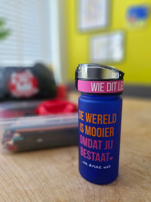 Drinkfles 'De wereld is mooier omdat jij bestaat' - 500 ML