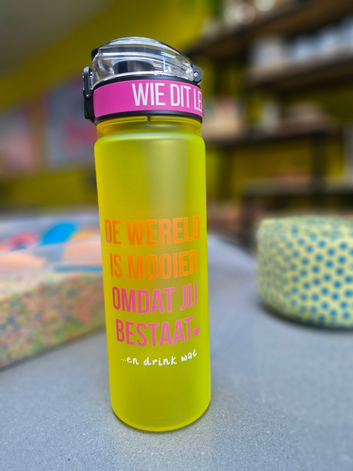 Drinkfles 'De wereld is mooier omdat jij bestaat' - 750 ML