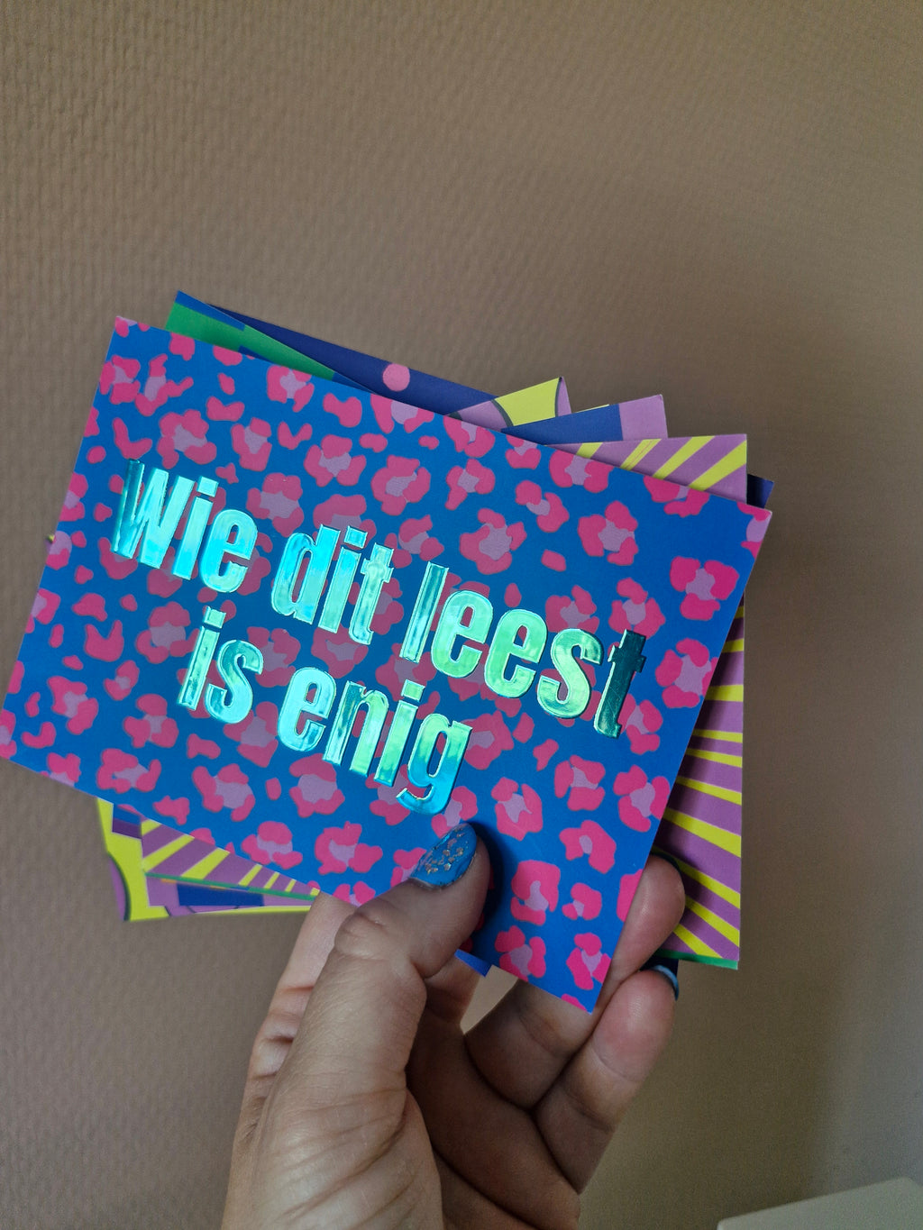 Enige glitterkaartenset