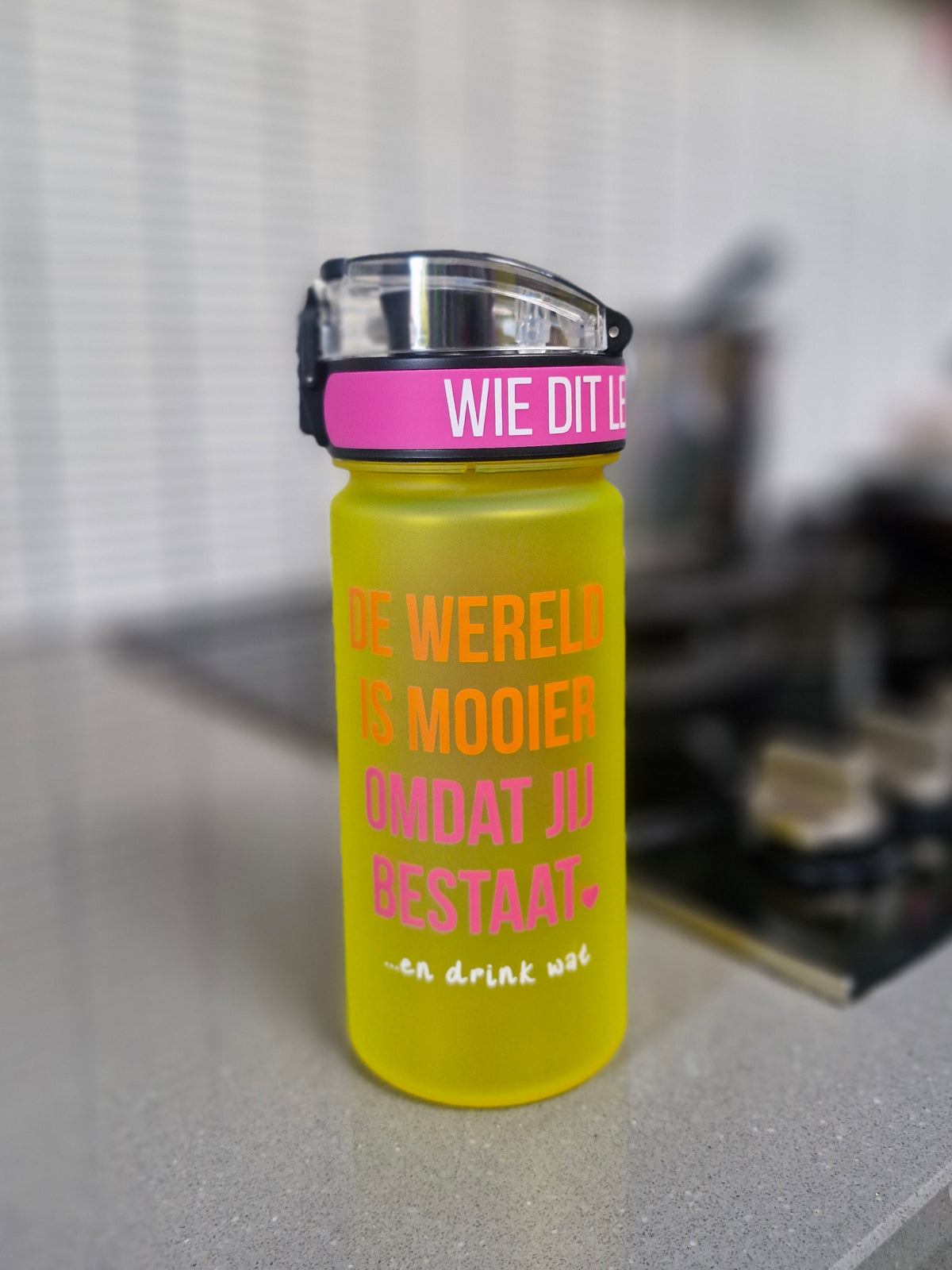Drinkfles 'De wereld is mooier omdat jij bestaat' - 500 ML