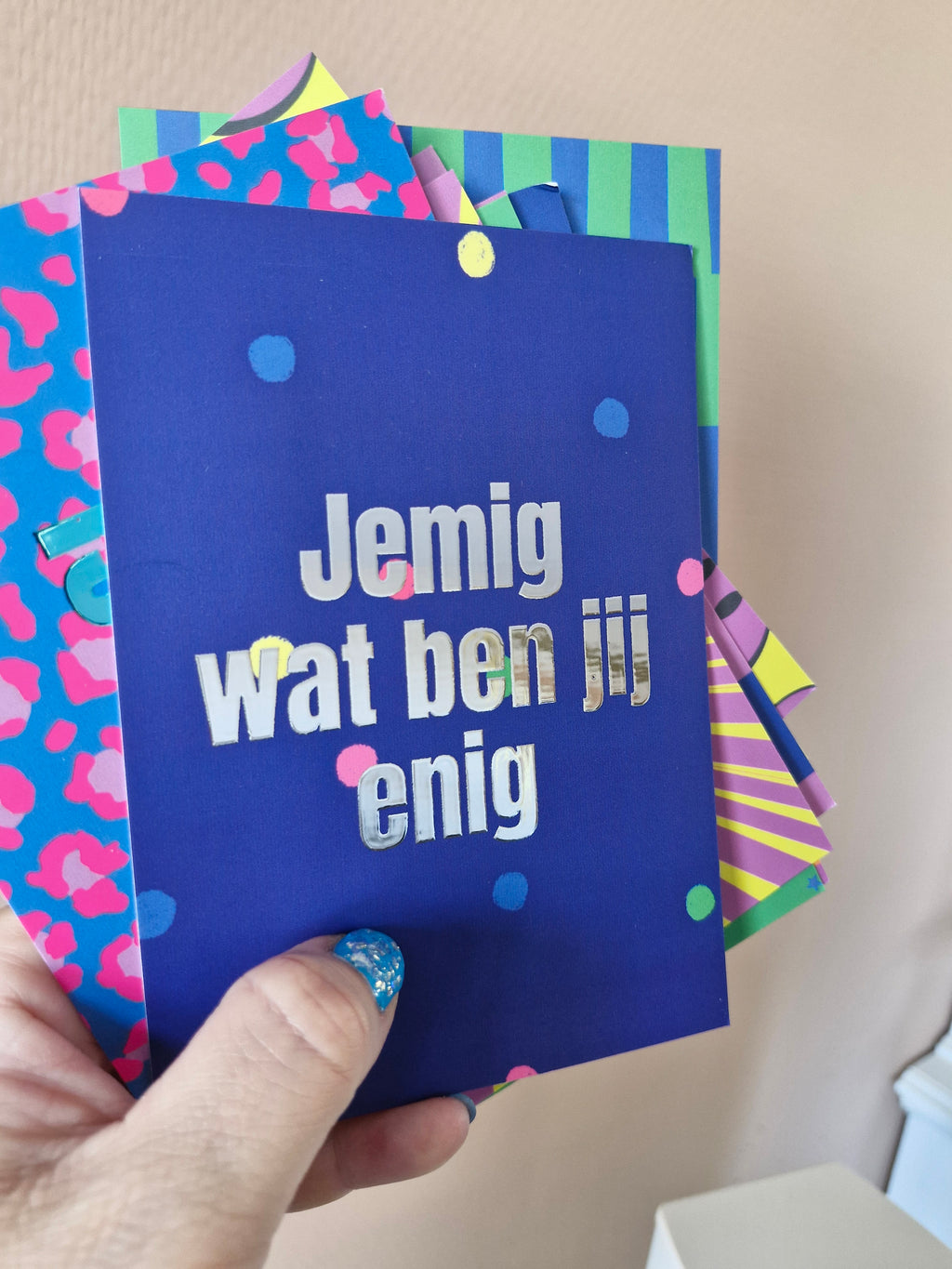 Enige glitterkaartenset