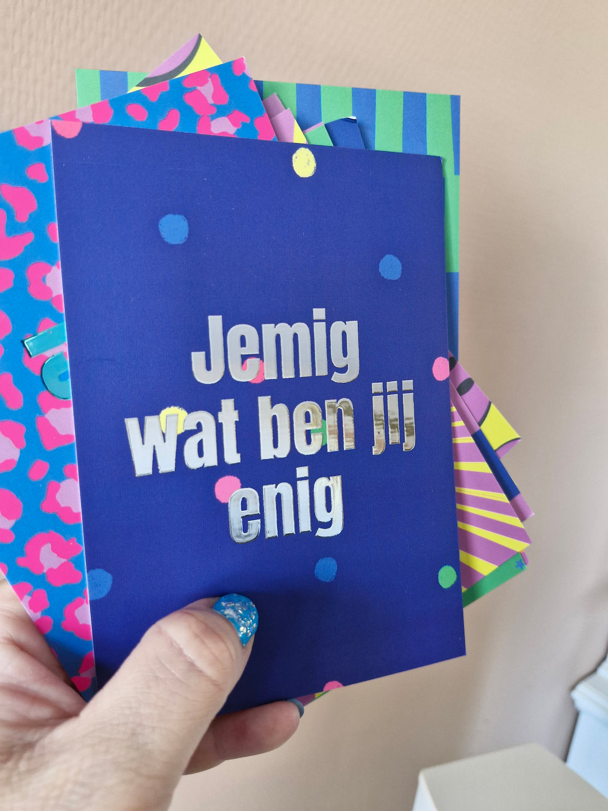 Enige glitterkaartenset