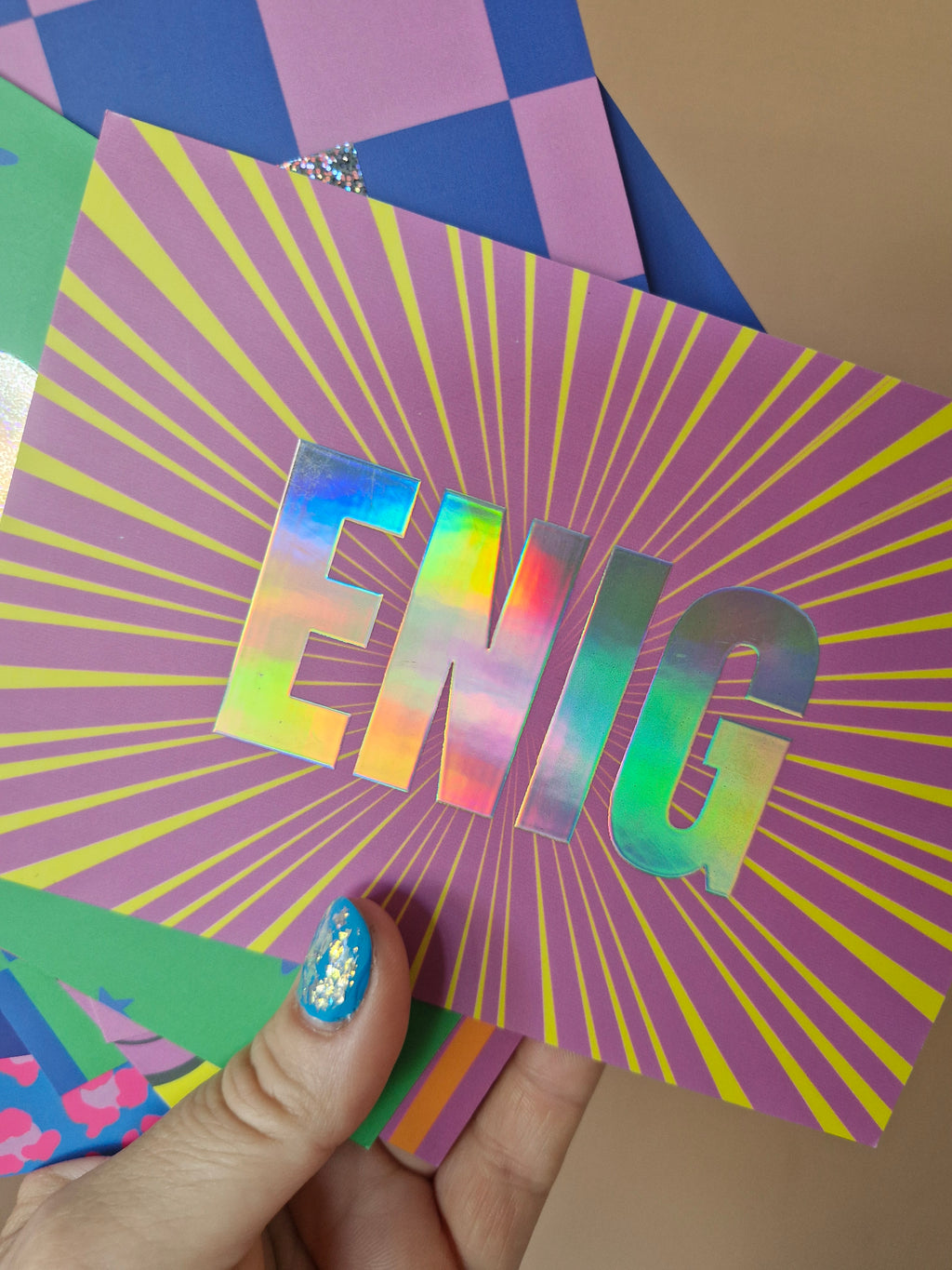 Enige glitterkaartenset