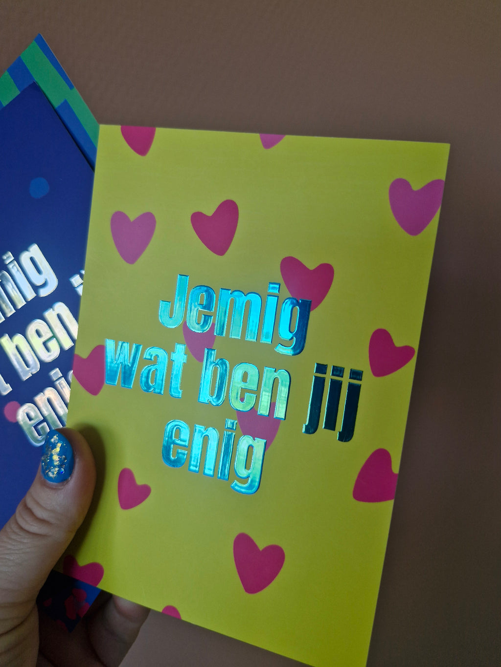 Enige glitterkaartenset