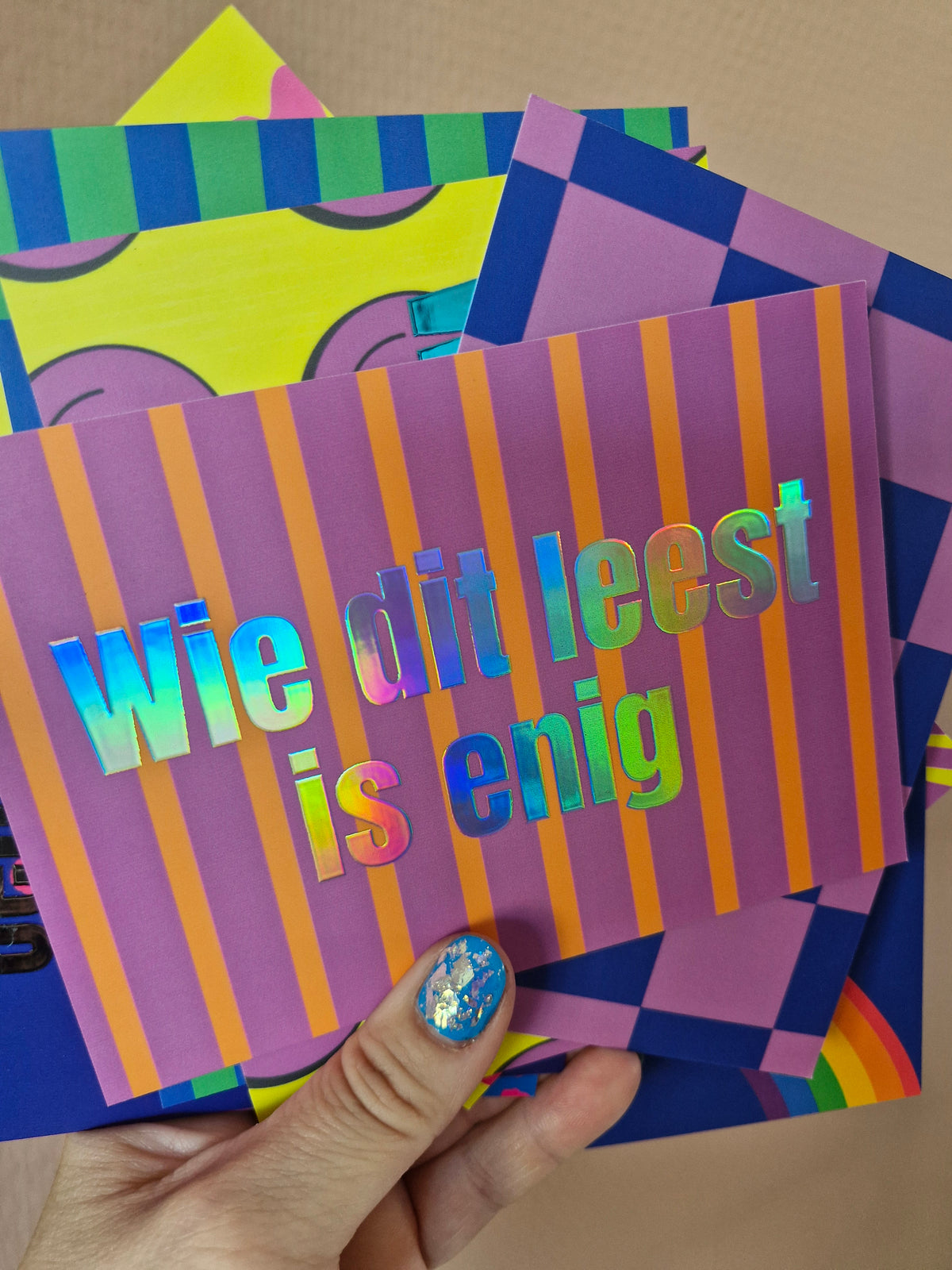 Enige glitterkaartenset