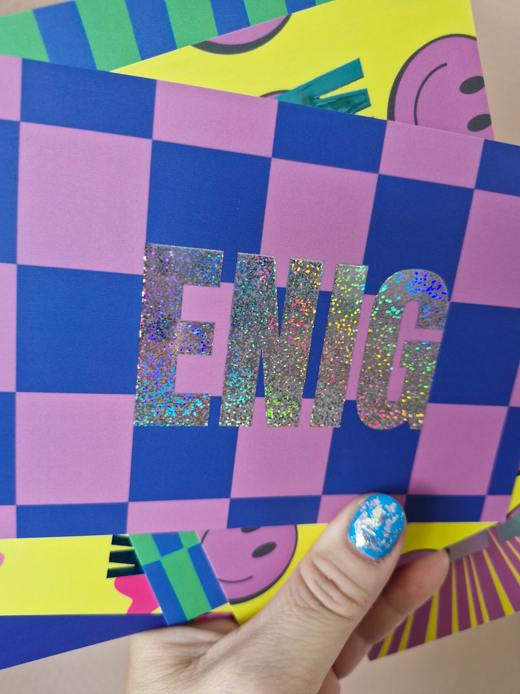 Enige glitterkaartenset